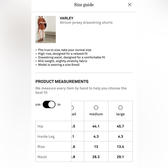 Varley Atrium jersey drawstring shorts in brown - Picture 5 of 6